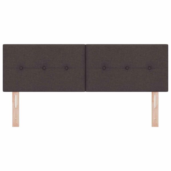 LED глава с LED ленти с таблото Тъмен кафяв 144 см текстил