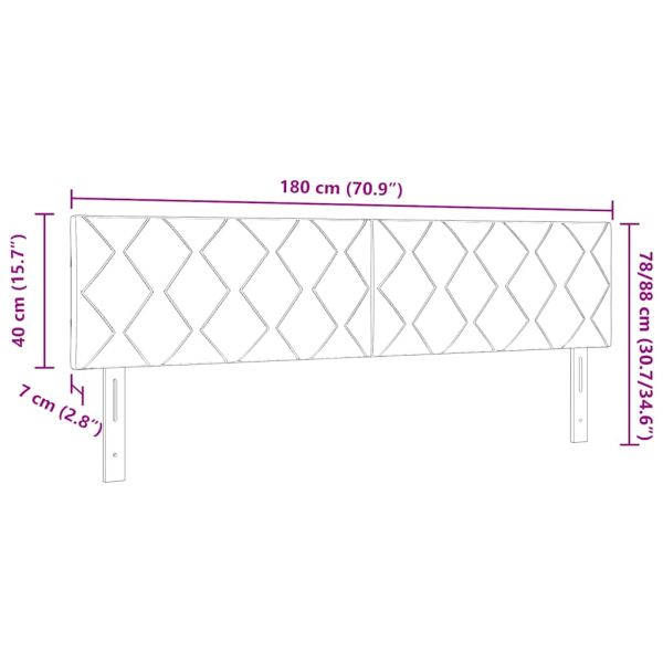 LED глава Тъмен сив 180 cm Кадифе