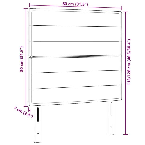 LED глава с LED ленти с таблото Светлосиво 80 cm текстил