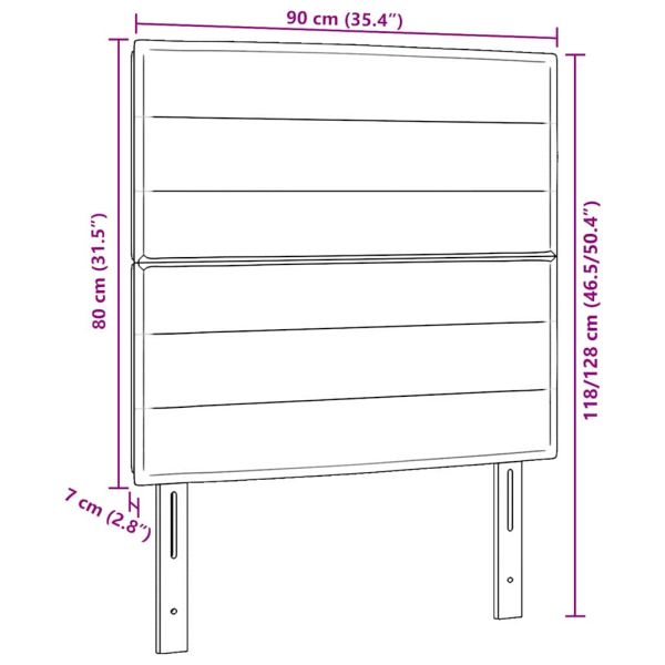 LED глава с LED ленти с таблото Черен 90 cm текстил