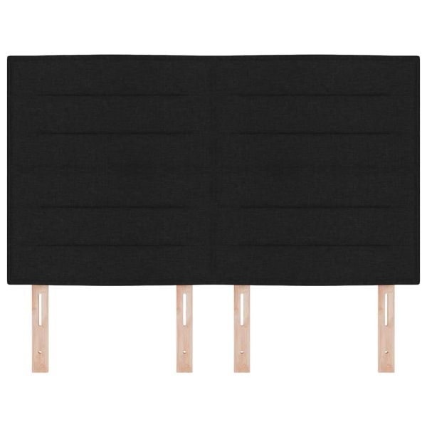 LED глава с LED ленти с таблото Черен 144 см текстил