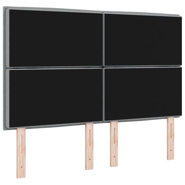 LED глава с LED ленти с таблото Светлосиво 160 cm текстил