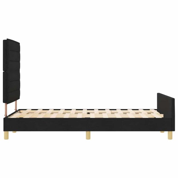 Рамка за легло с таблото Черно 160 x 200 cm текстил