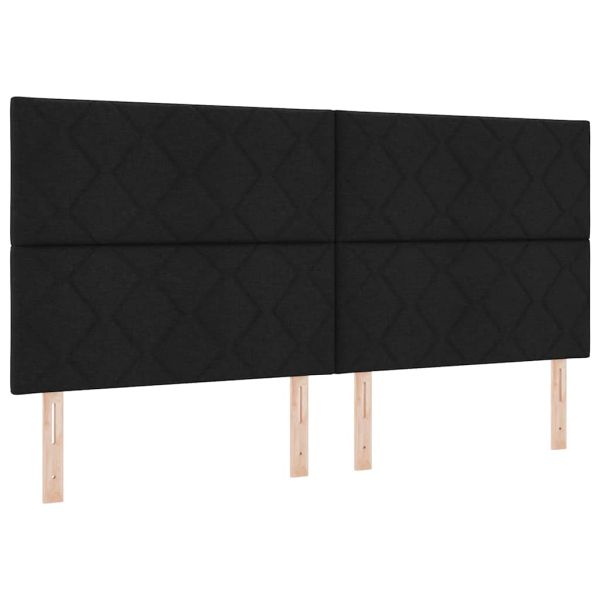 Рамка за легло с таблото Черно 200 x 200 cm текстил