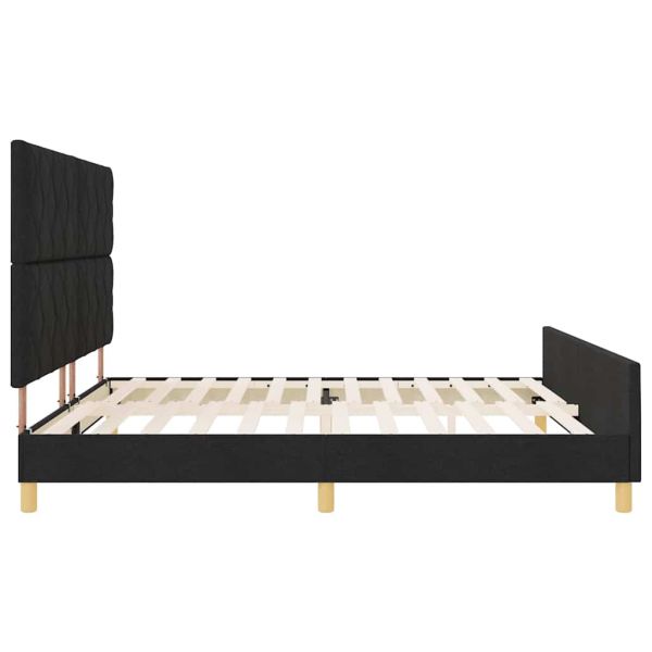 Рамка за легло с таблото Черно 200 x 200 cm текстил