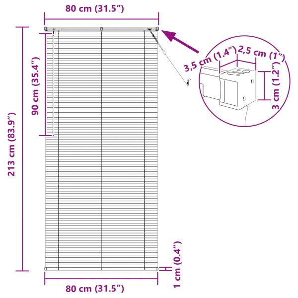 Венецианска щора Сребристо сиво 213 x 80 см 25 mm ПВЦ