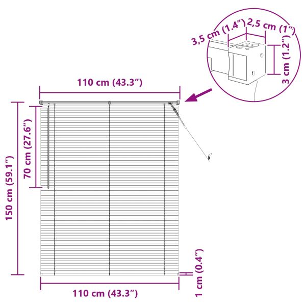 Венецианска щора Черен 150 x 110 см 25 mm ПВЦ