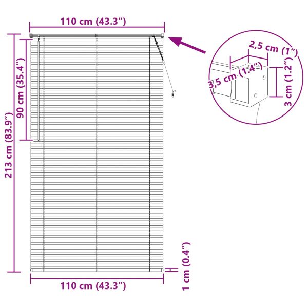 Венецианска щора Черен 213 x 110 см 25 mm ПВЦ