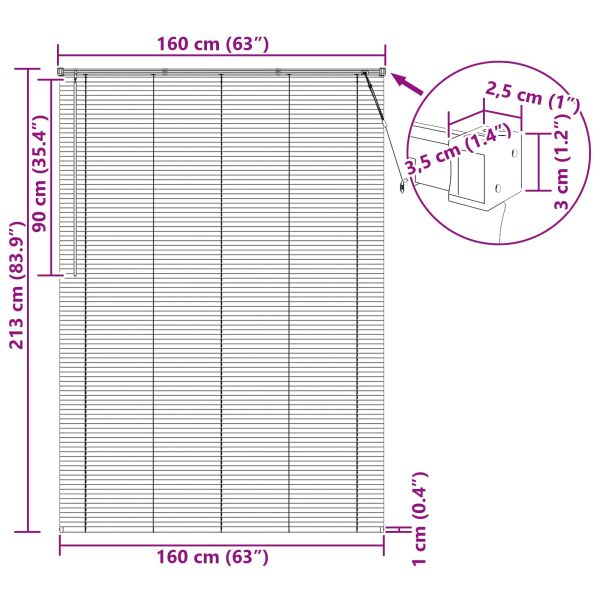 Венецианска щора Светло кафяво с шарка 213 x 160 см 25 mm ПВЦ