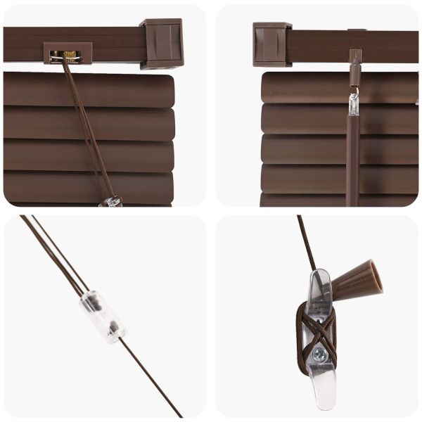 Венецианска щора Тъмно кафяво с шарка 150 x 120 cm ПВЦ