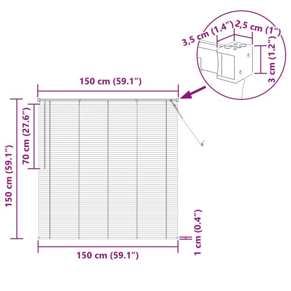 Венецианска щора Тъмно кафяво с шарка 150 x 150 cm ПВЦ