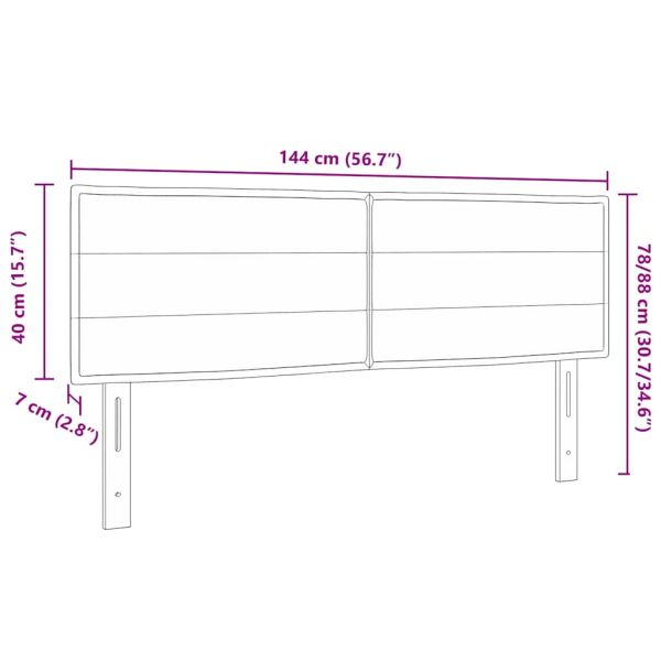Облегалка за глава Таупе 144 см текстил