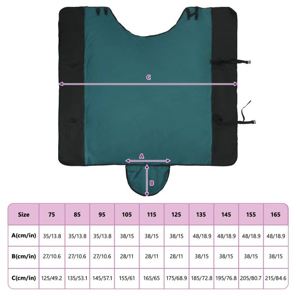 Конско одеяло Тъмен зелен и черен 85 cm Полиестер
