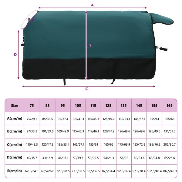 Конско одеяло Тъмен зелен и черен 145 cm Полиестер