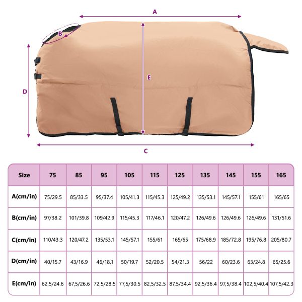 Конско одеяло Капучино 165 cm Полиестер