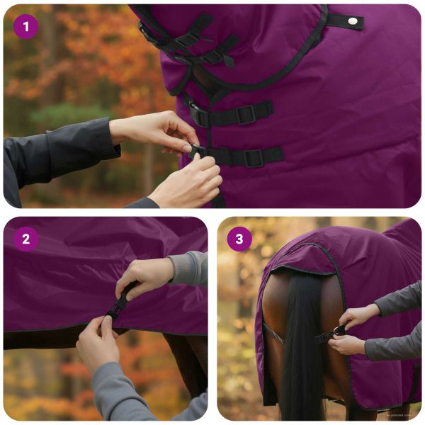 Конско одеяло Тъмен зелен и черен 125 cm Полиестер