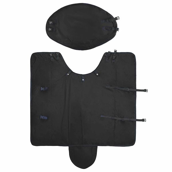 Конско одеяло Тъмен зелен и черен 135 cm Полиестер