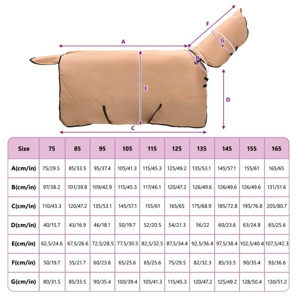 Конско одеяло Капучино 115 cm Полиестер