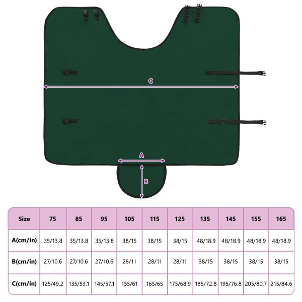 Конско одеяло Пълно тъмно зелено Полиестер