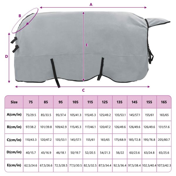 Конско одеяло Пълно светло сиво и розово Полиестер