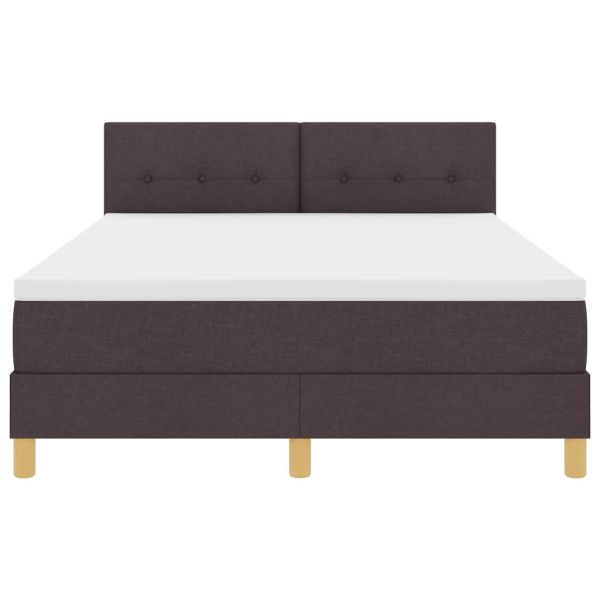 Легло с пружинирана основа Тъмен кафяв 160 x 200 cm текстил