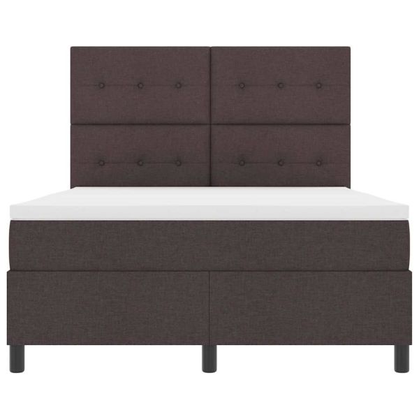 Легло с пружинирана основа Тъмен кафяв 160 x 200 cm текстил
