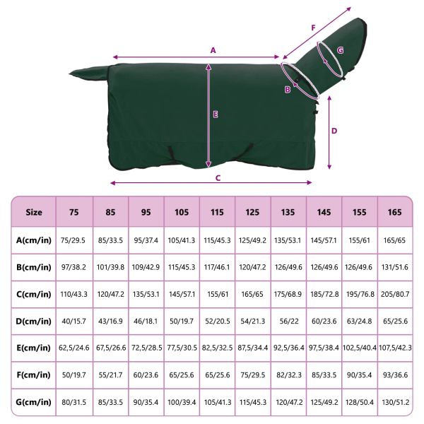 Конско одеяло Пълно тъмно зелено Полиестер