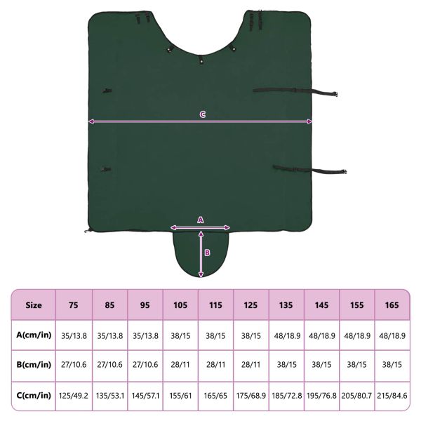 Конско одеяло Пълно тъмно зелено Полиестер