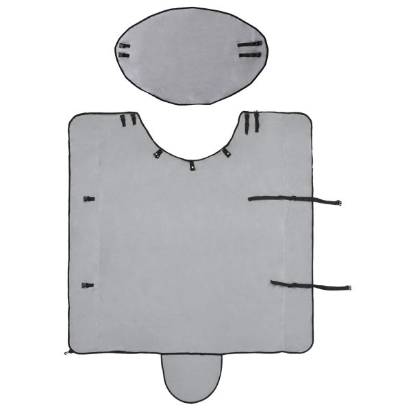 Конско одеяло Пълно светло сиво и розово Полиестер