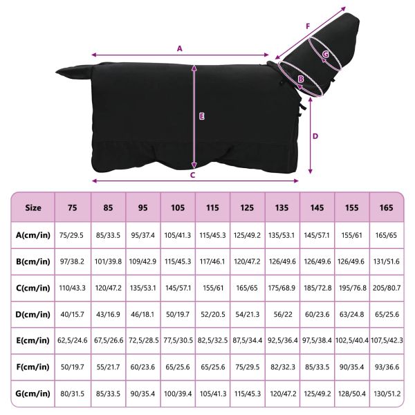 Конско одеяло Черно Полиестер