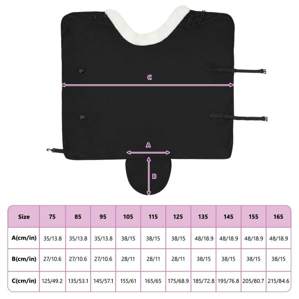 Конско одеяло Черно 75 cm Полар флийс