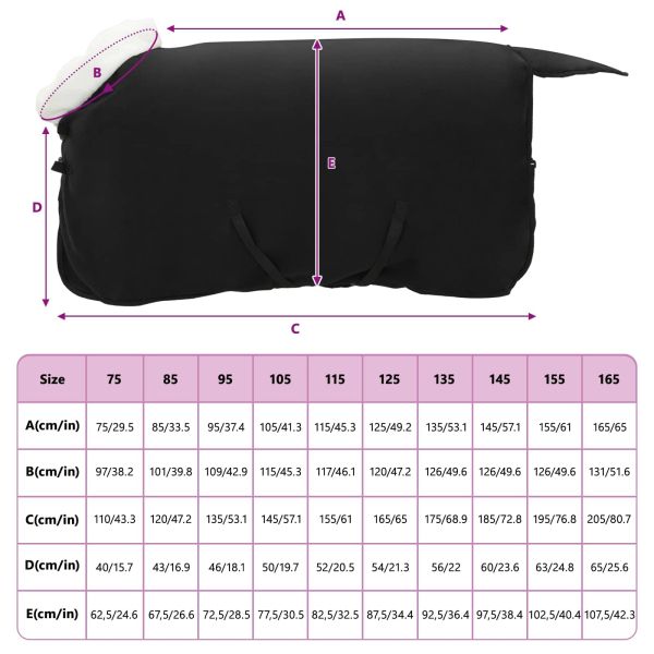 Конско одеяло Черно 95 cm Полар флийс