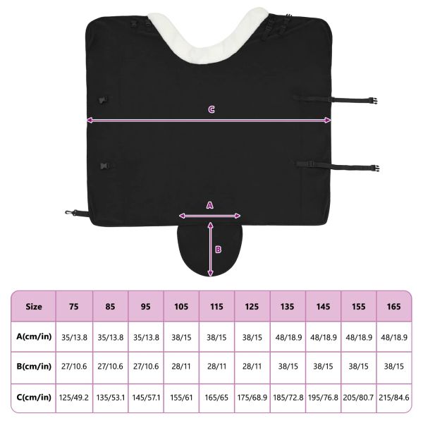 Конско одеяло Черно 165 cm Полар флийс