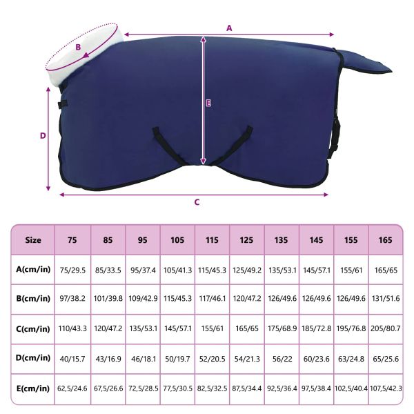 Конско одеяло Морски син 75 cm Полар флийс