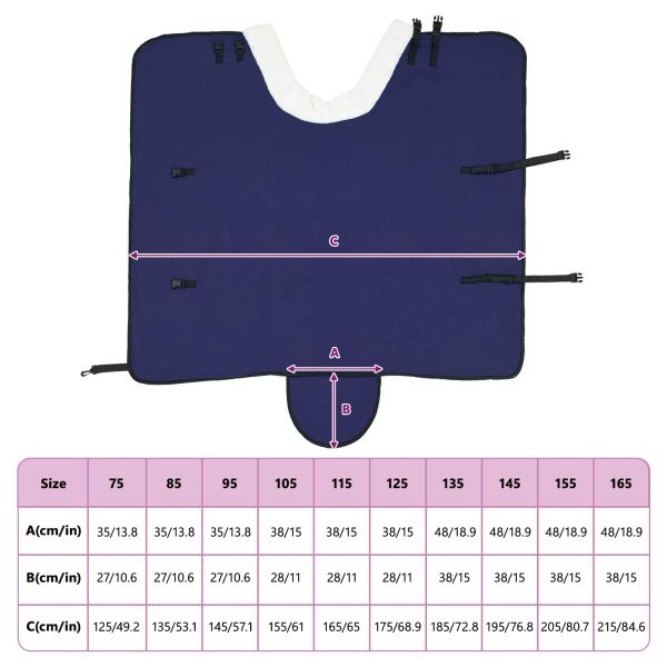 Конско одеяло Морски син 75 cm Полар флийс