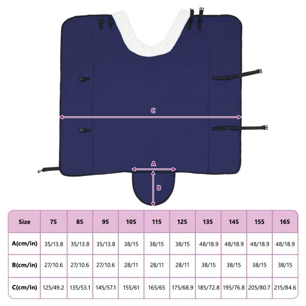 Конско одеяло Морски син 155 cm Полар флийс