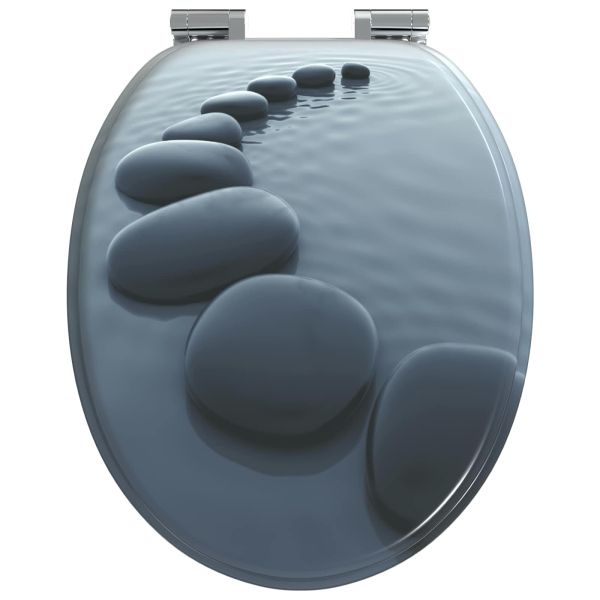 Мека затваряща се тоалетна седалка Сив 44 x 38 см ПДЧ