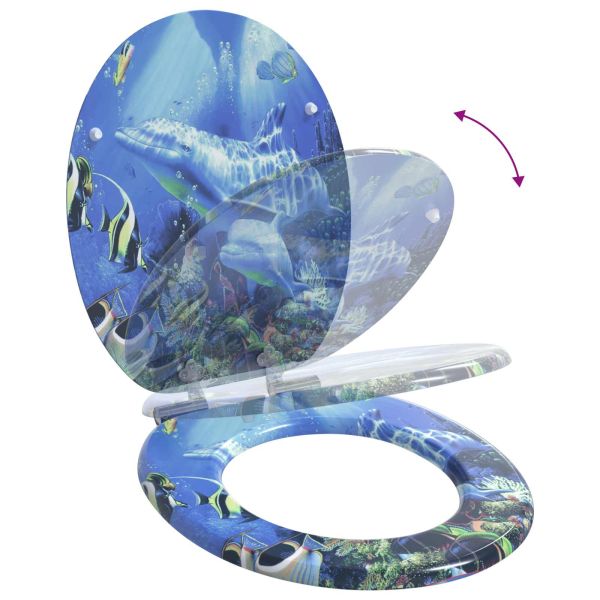 Мека затваряща се тоалетна седалка Синьо 44 x 38 см ПДЧ