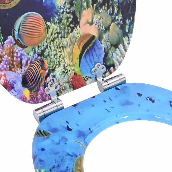 Мека затваряща се тоалетна седалка Дълбокосиньо море 44 x 38 см