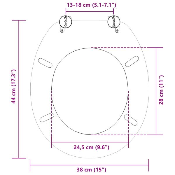 Мека затваряща се тоалетна седалка Оранжево 44 x 38 см ПДЧ