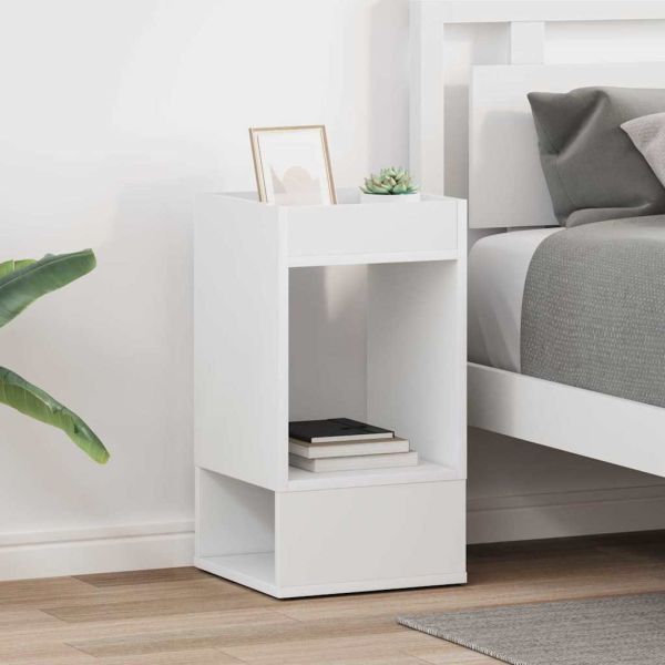 Крайна масичка 2 pcs Бяло 30 x 30 x 56 см Инженерно дърво