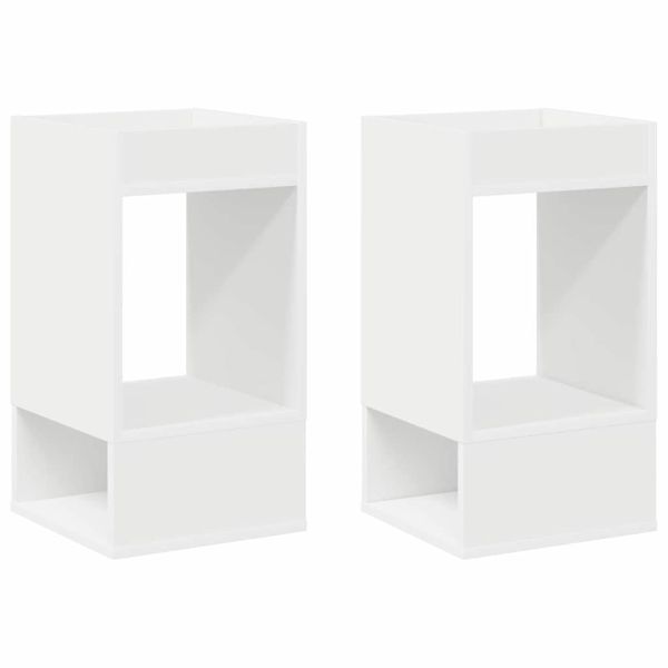 Крайна масичка 2 pcs Бяло 30 x 30 x 56 см Инженерно дърво