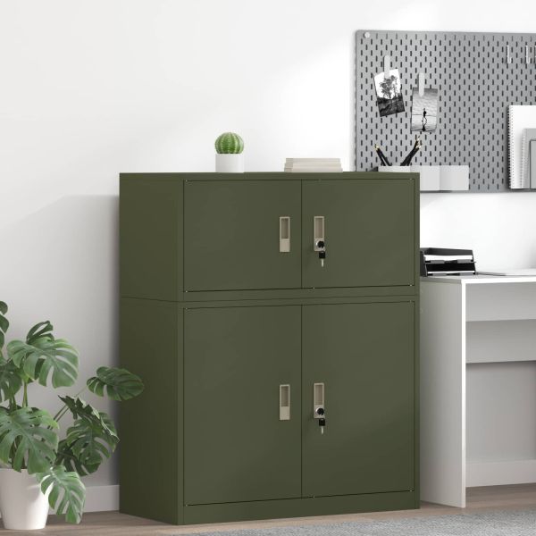 Шкаф за съхранение Маслинено зелено 90 x 40 x 40 см Стомана