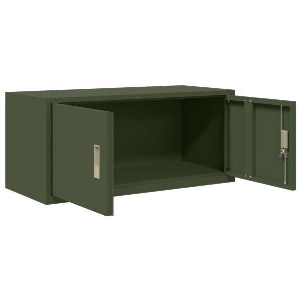Шкаф за съхранение Маслинено зелено 90 x 40 x 40 см Стомана
