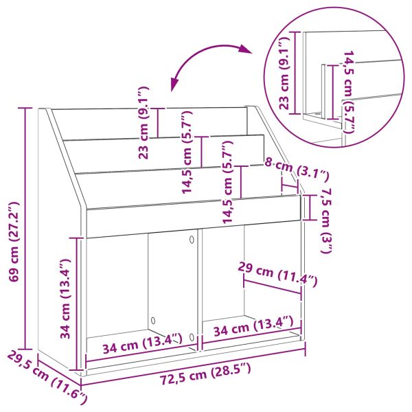 Детска рафт за книги Сонома дъб 72,5 x 29,5 x 69 см