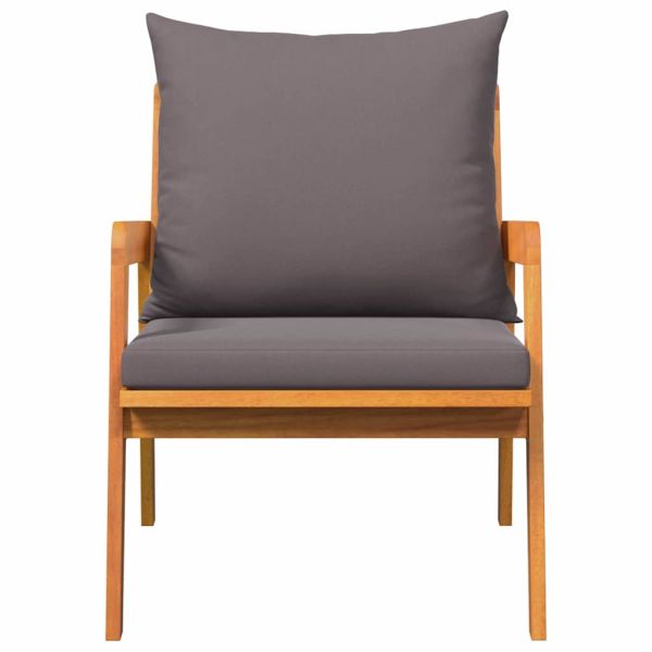 Градински стол 2 pcs Натурален маслен Солидно акациево дърво