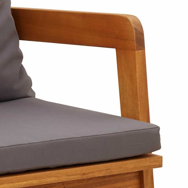 Градински стол 2 pcs Натурален маслен Солидно акациево дърво