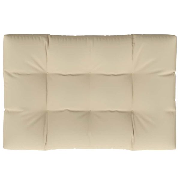 Палетна възглавница, бежова, 120x80x12 см, текстил