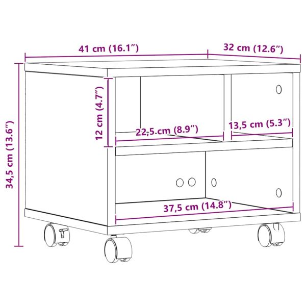 Стойка за принтер Старо дърво 41 x 32 x 34,5 см