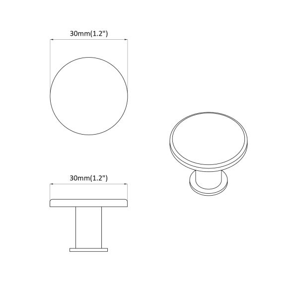 Дръжка 2 pcs Черно Ø30 мм Алуминий